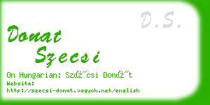 donat szecsi business card